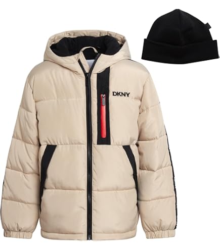 Amazon.com: DKNY Boys Winter Jacket, Sherpa Lined Bubble Puffer